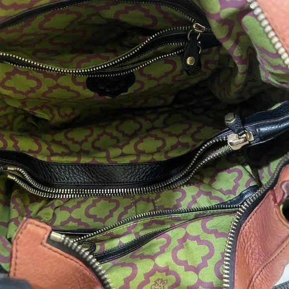 OrYANY Large Multi Pocket Pebble Leather Brown Black Bag - Picture 13 of 16